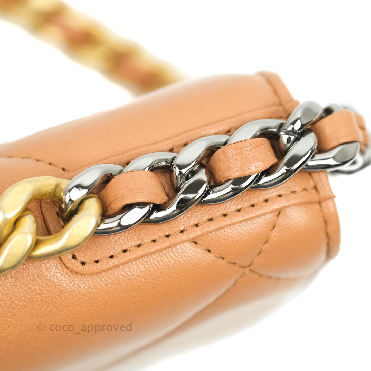 Chanel 19 Wallet on Chain WOC Dark Beige Caramel Lambskin Mixed Hardware 21K