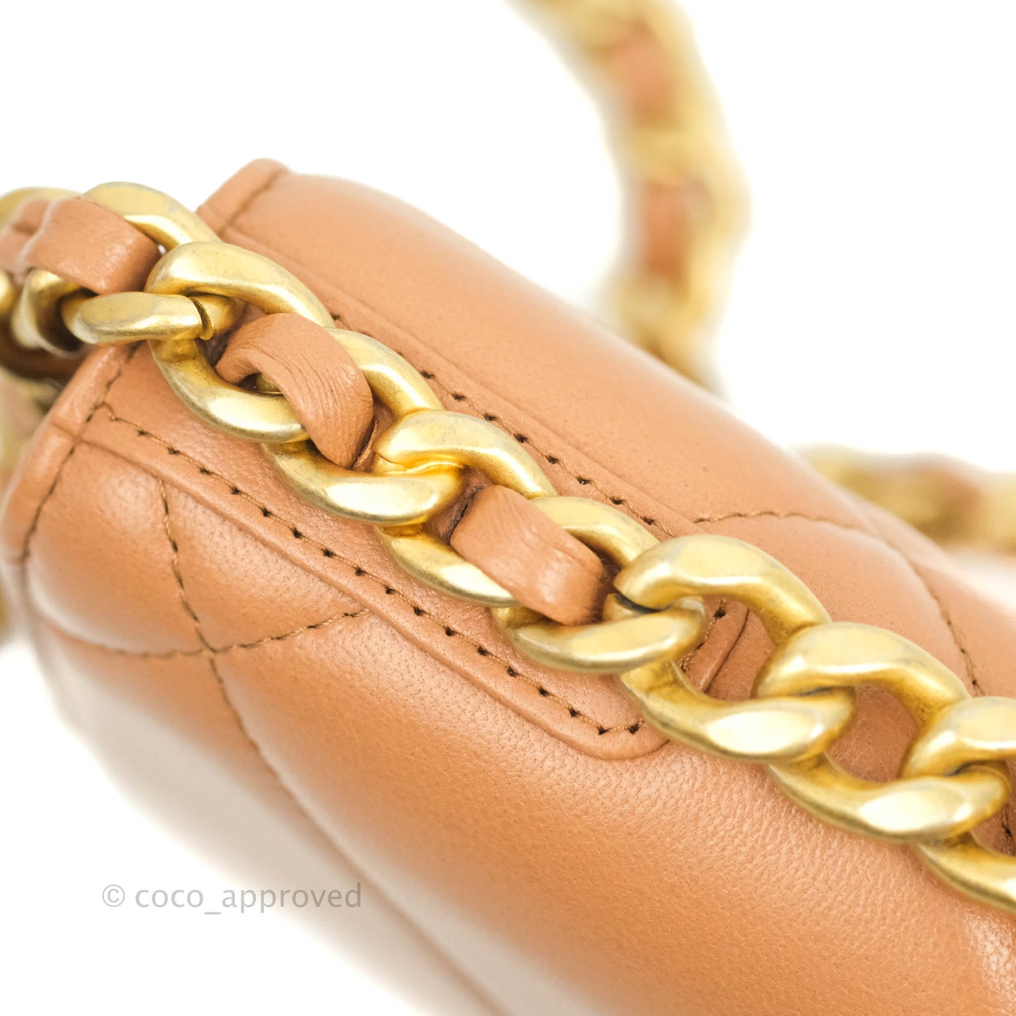 Chanel 19 Wallet on Chain WOC Dark Beige Caramel Lambskin Mixed Hardware 21K