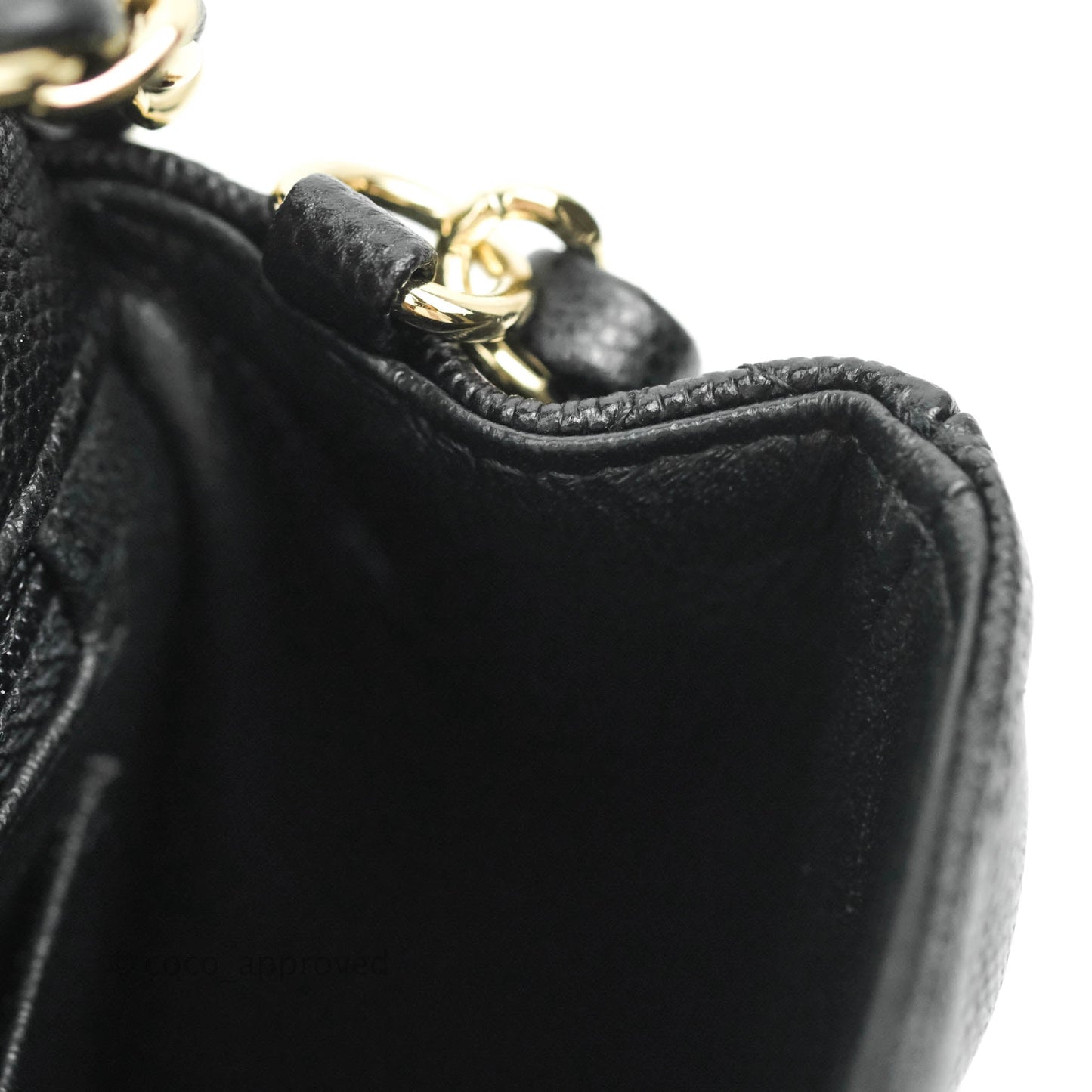 Chanel Quilted Mini Rectangular Black Caviar Gold Hardware 18B