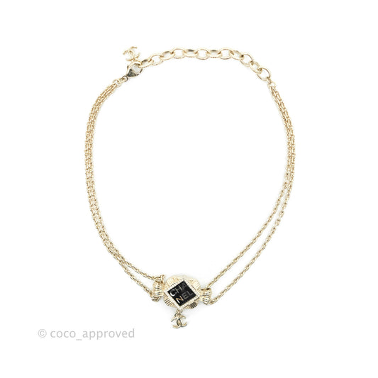 Chanel CC Crystal Choker/Necklace Gold Tone 21A