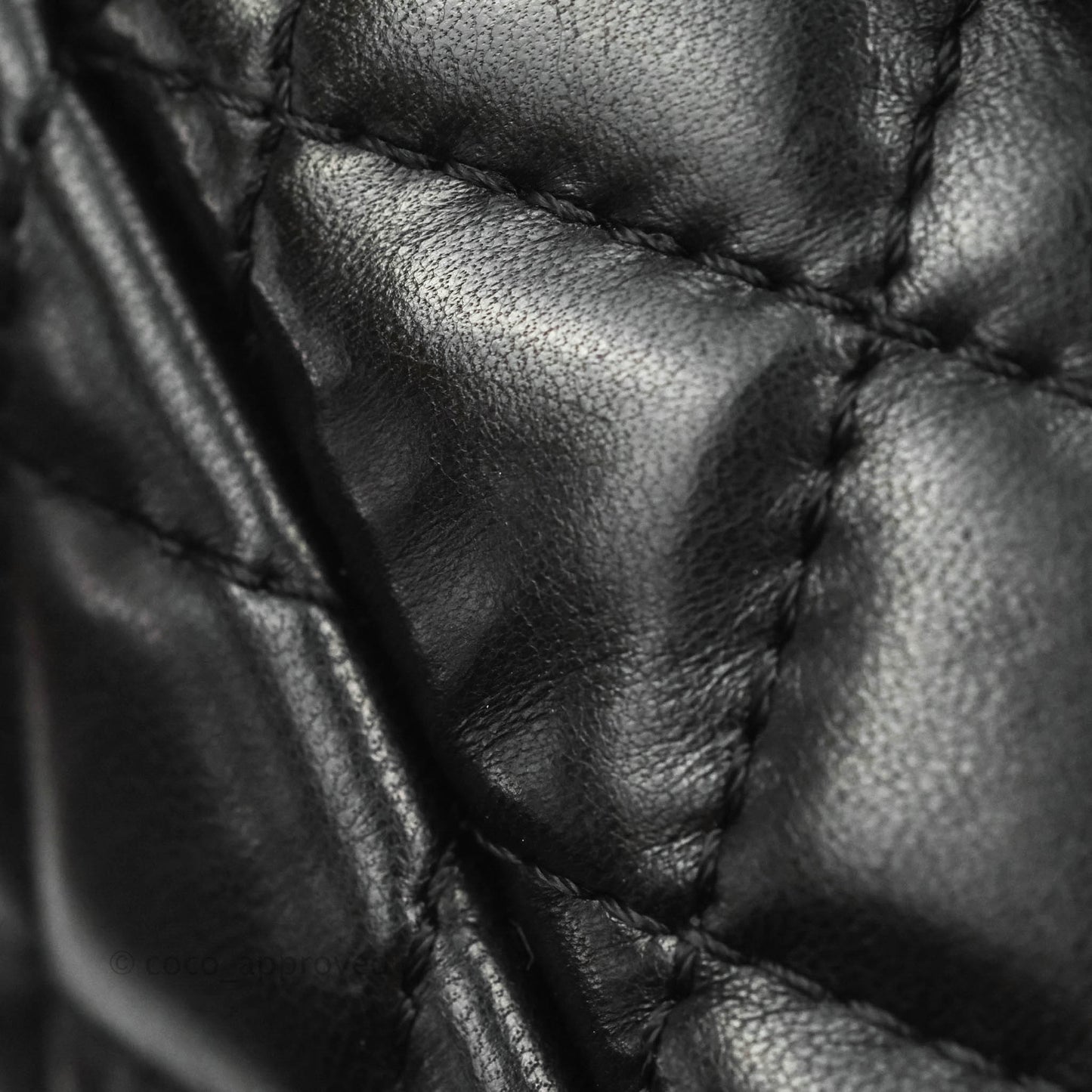 Chanel Quilted Camera Case Bag Black Lambskin Silver Hardware