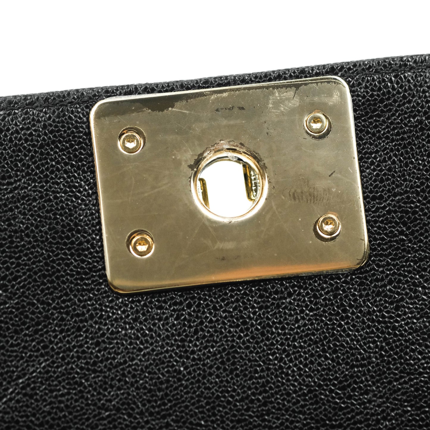 Chanel Boy Chevron Medium Black Caviar Gold Hardware