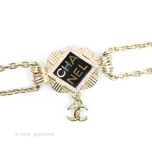 Chanel CC Crystal Choker/Necklace Gold Tone 21A