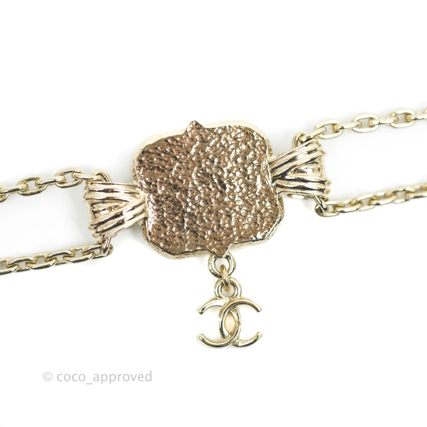 Chanel CC Crystal Choker/Necklace Gold Tone 21A