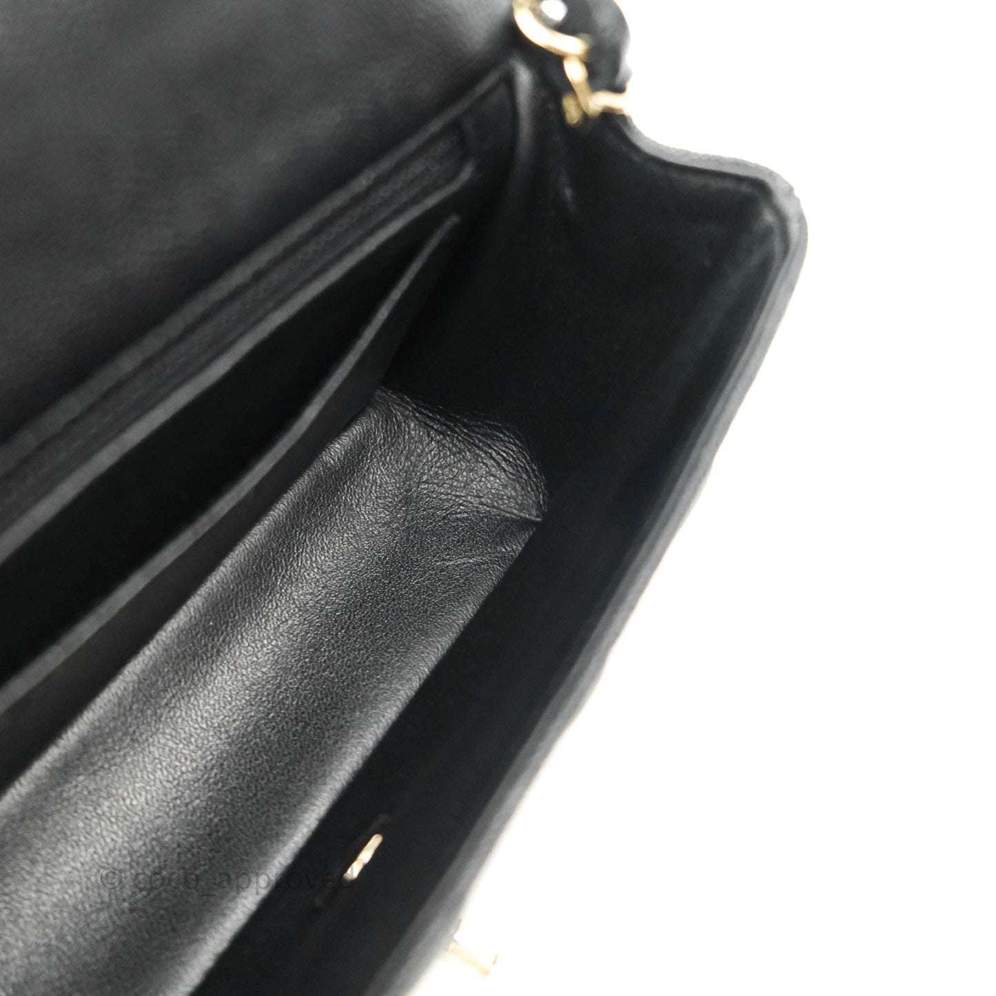 Chanel Quilted Mini Rectangular Black Caviar Gold Hardware 18B