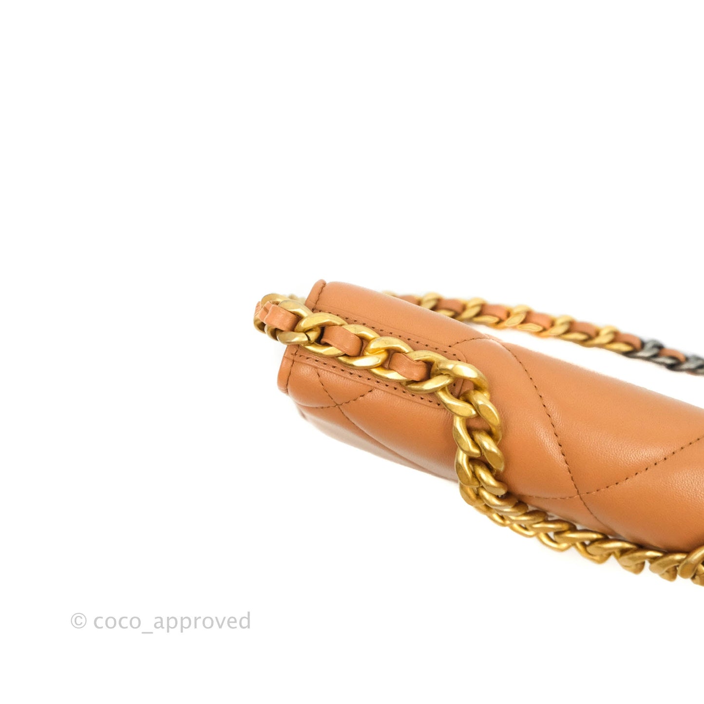 Chanel 19 Wallet on Chain WOC Dark Beige Caramel Lambskin Mixed Hardware 21K
