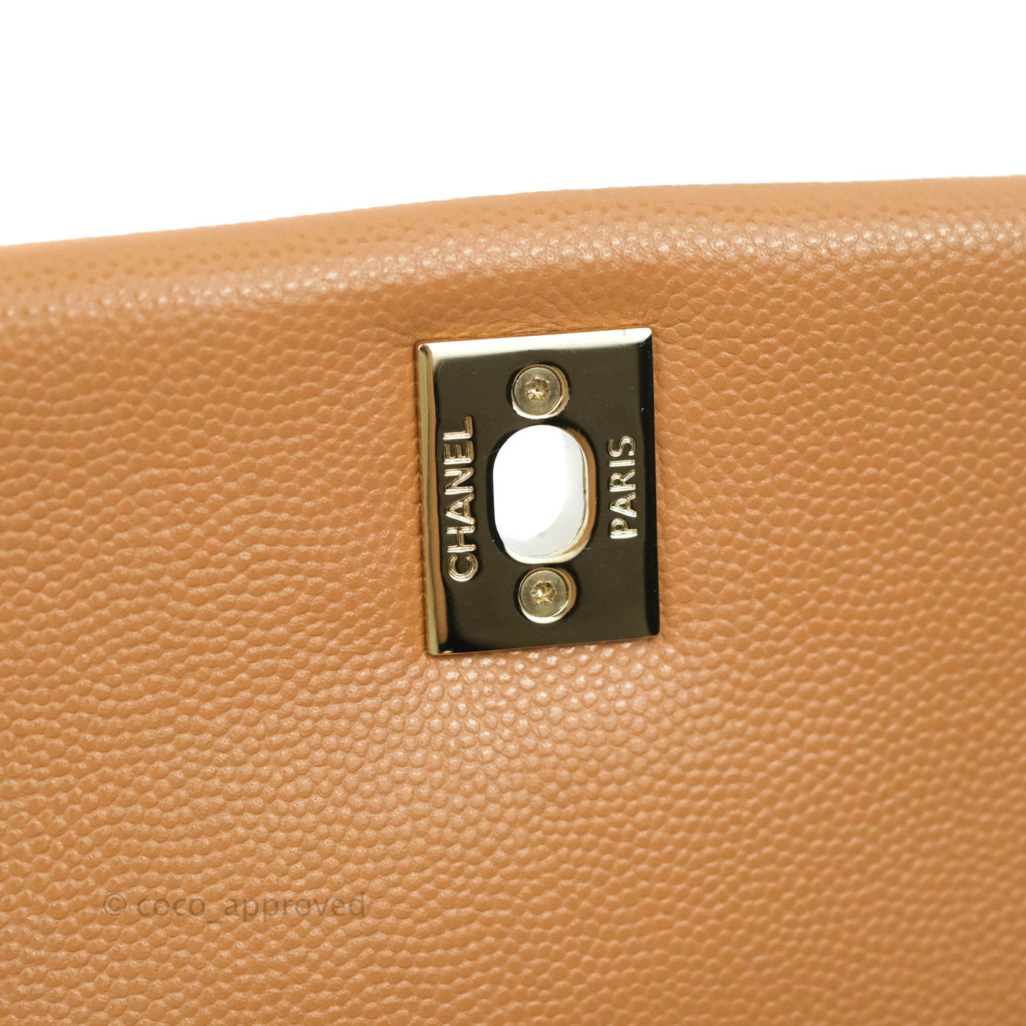 Chanel Mini (Small) Coco Handle Quilted Caramel Dark Beige Caviar Gold Hardware 21P