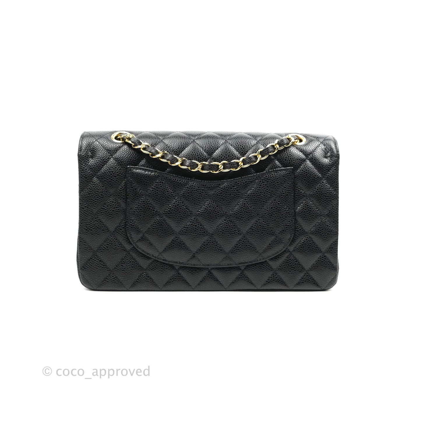 Chanel Classic M/L Medium Double Flap Black Caviar Gold Hardware