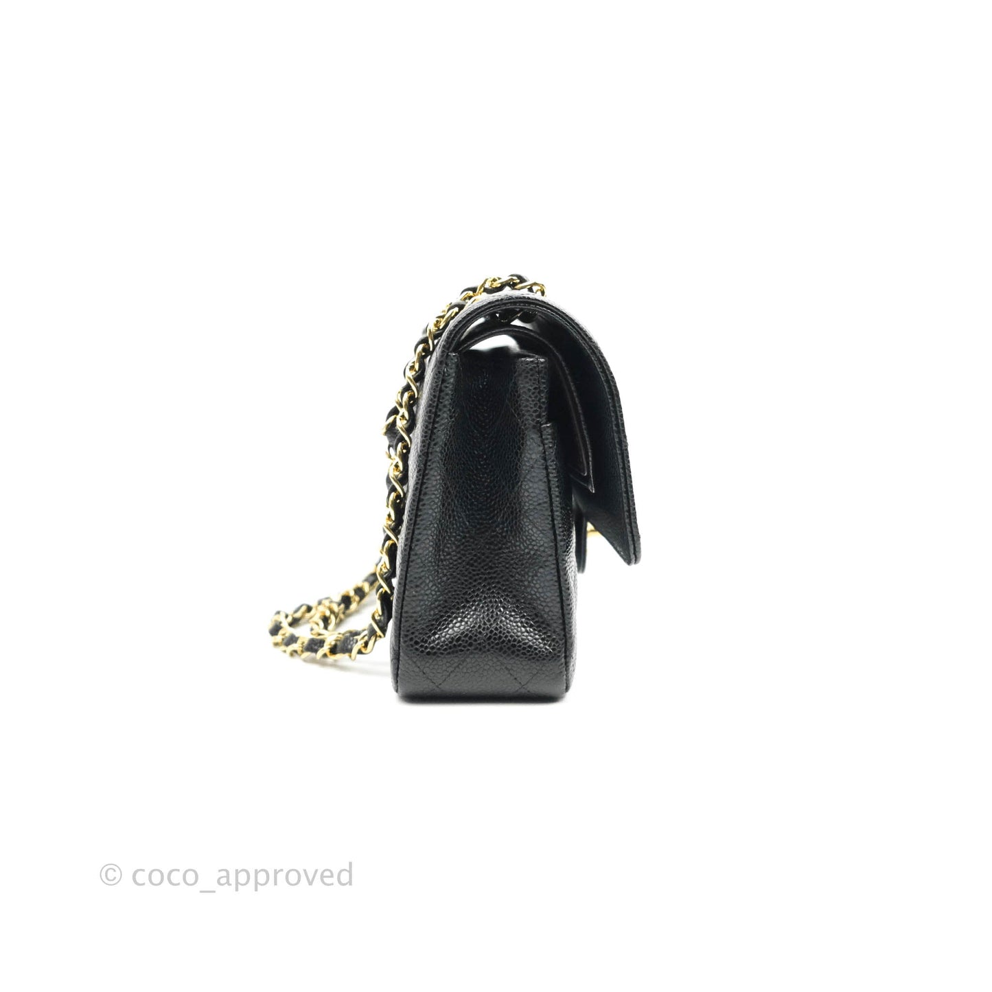 Chanel Classic M/L Medium Double Flap Black Caviar Gold Hardware