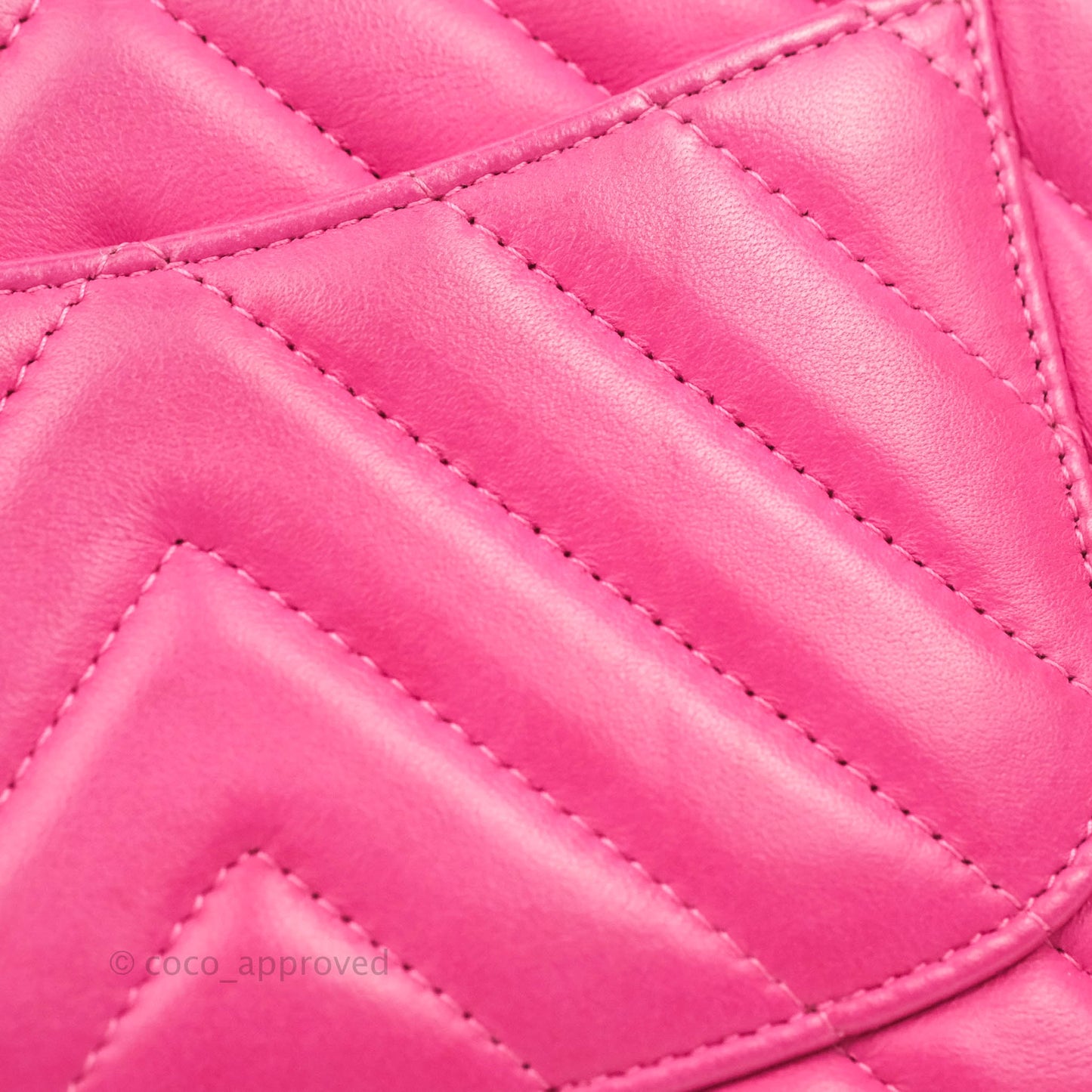Chanel Chevron Mini Rectangular Flap Pink Lambskin Gold Hardware