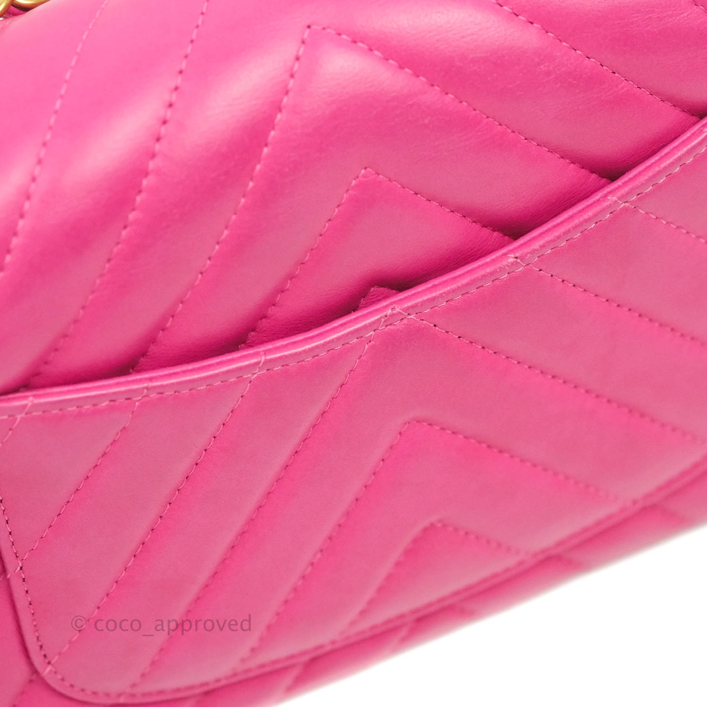 Chanel Chevron Mini Rectangular Flap Pink Lambskin Gold Hardware