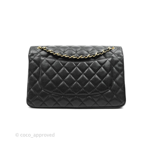 Chanel Jumbo Double Flap Black Caviar Gold Hardware⁣⁣