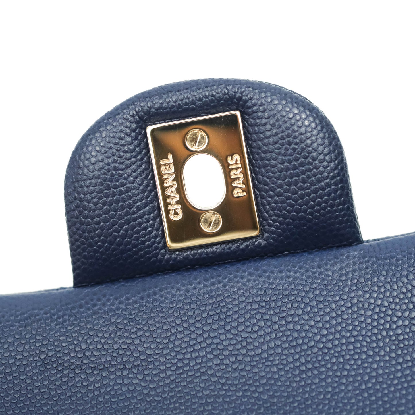 Chanel Classic Small S/M Flap Dark Blue Caviar Gold Hardware 21P