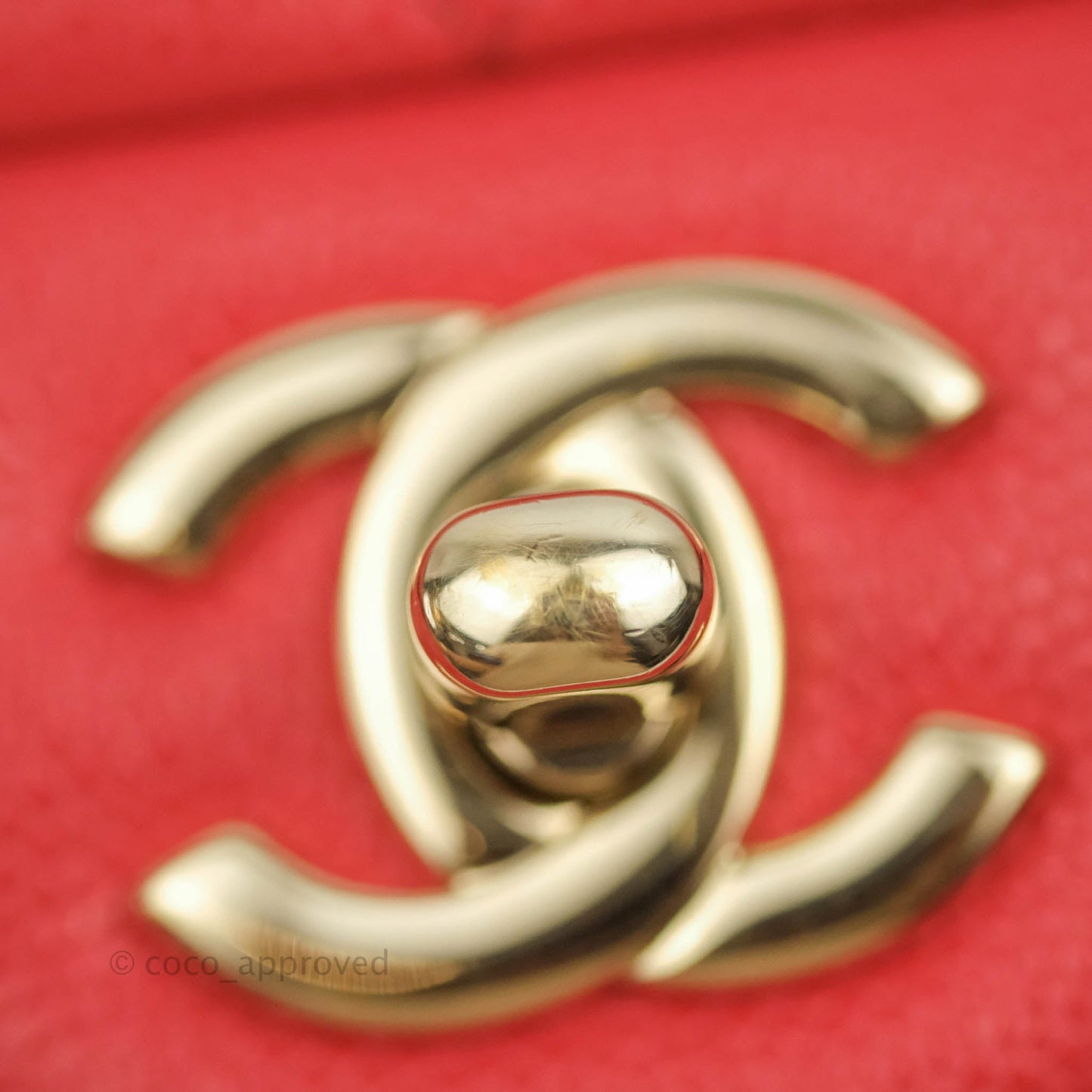 Chanel Classic M/L Medium Double Flap Red Caviar Gold Hardware 20C