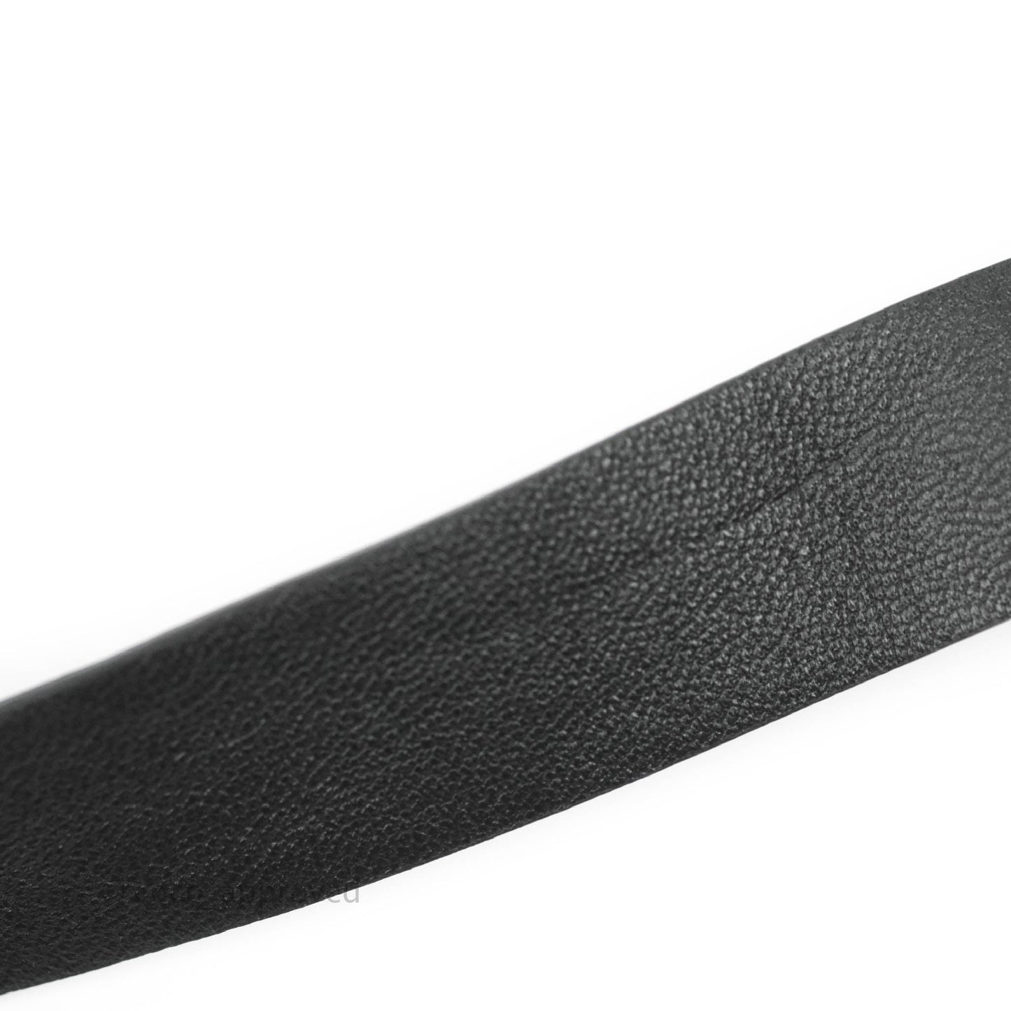 Chanel Pearl Black Leather Ribbon Belt Gold Tone 21C Size XS
