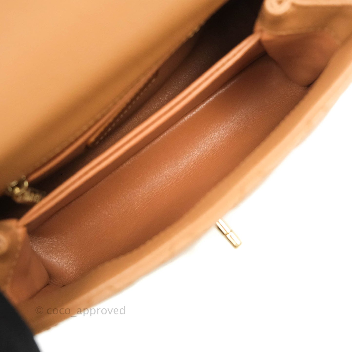 Chanel Mini (Small) Coco Handle Quilted Caramel Dark Beige Caviar Gold Hardware 21P