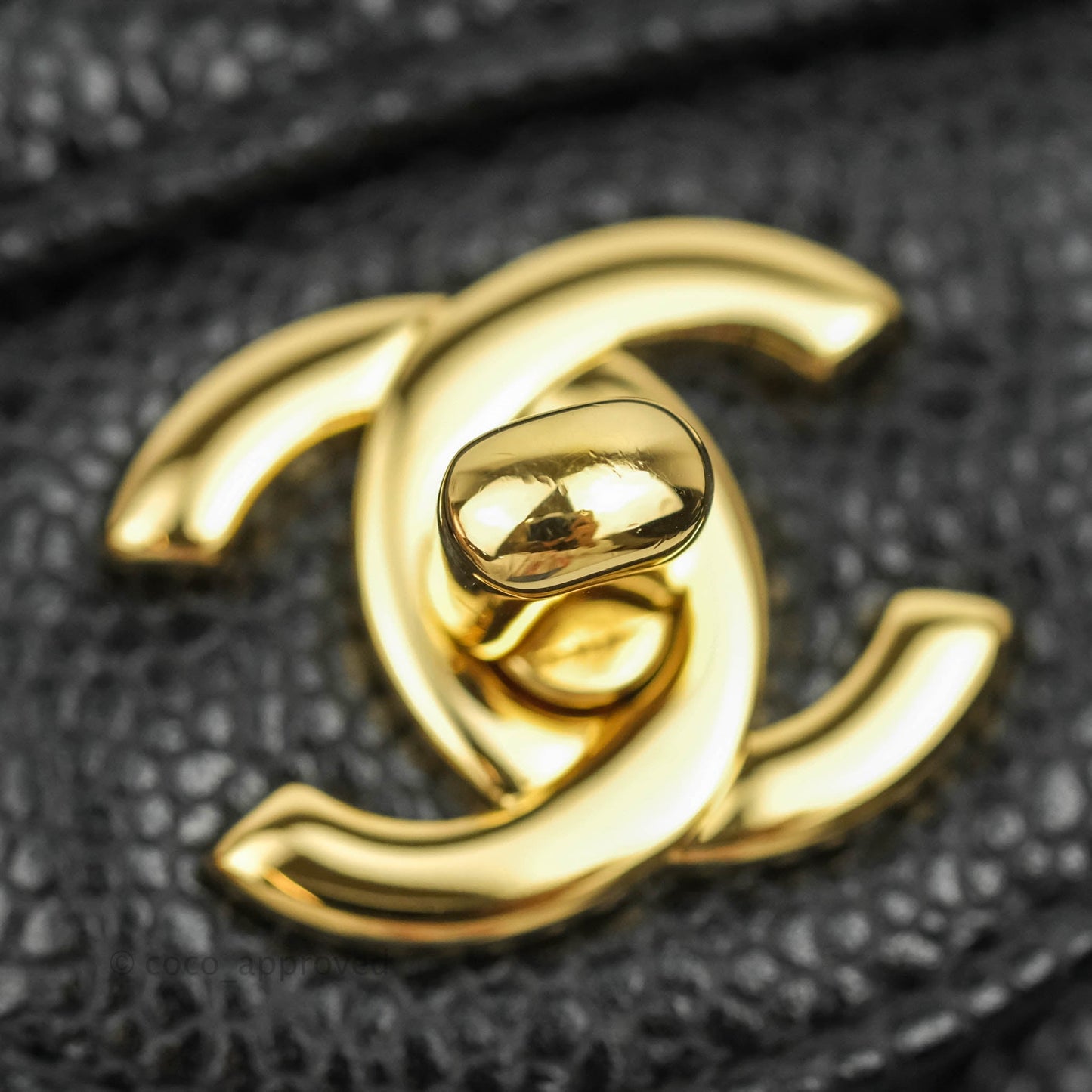 Chanel Classic M/L Medium Double Flap Black Caviar Gold Hardware