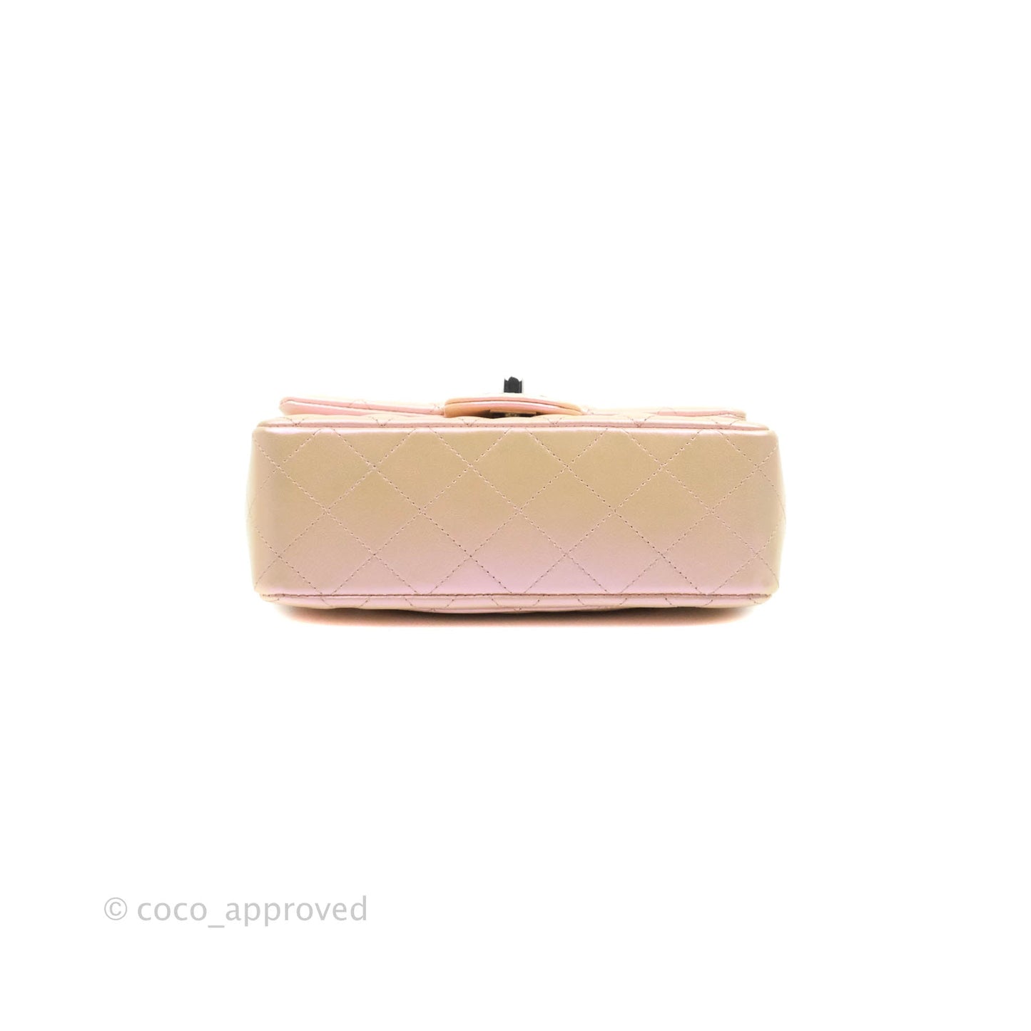 Chanel Quilted Mini Rectangular Iridescent Pink Calfskin Silver Hardware