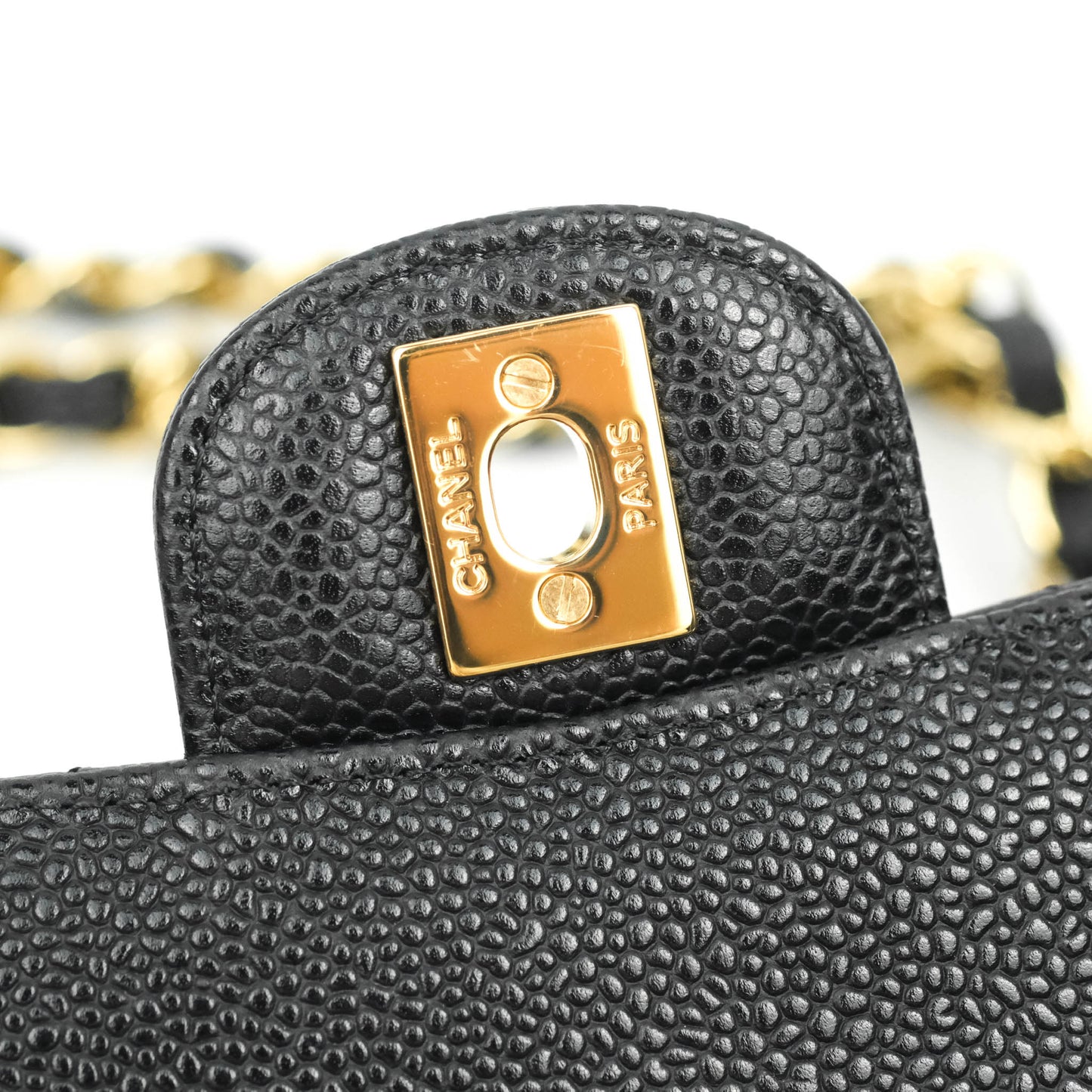 Chanel Classic M/L Medium Double Flap Black Caviar Gold Hardware