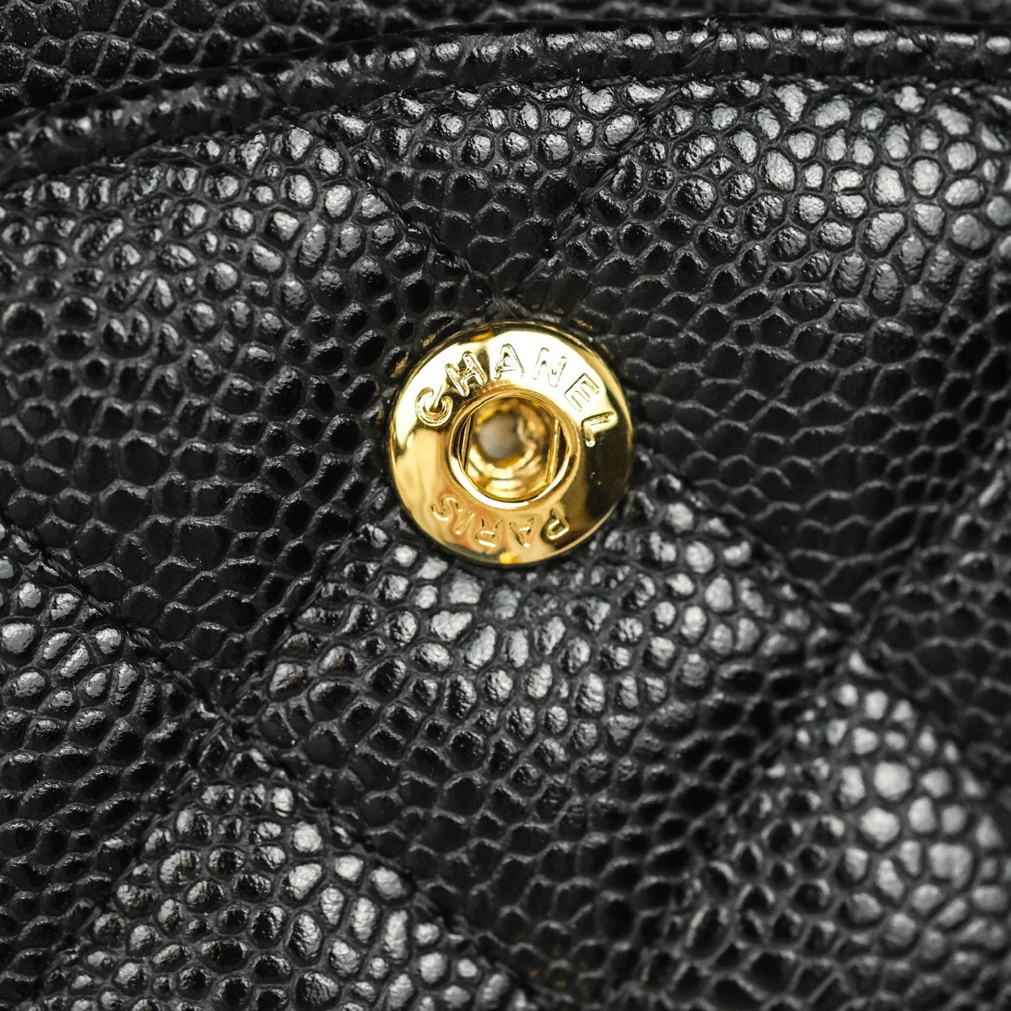 Chanel Classic M/L Medium Double Flap Black Caviar Gold Hardware