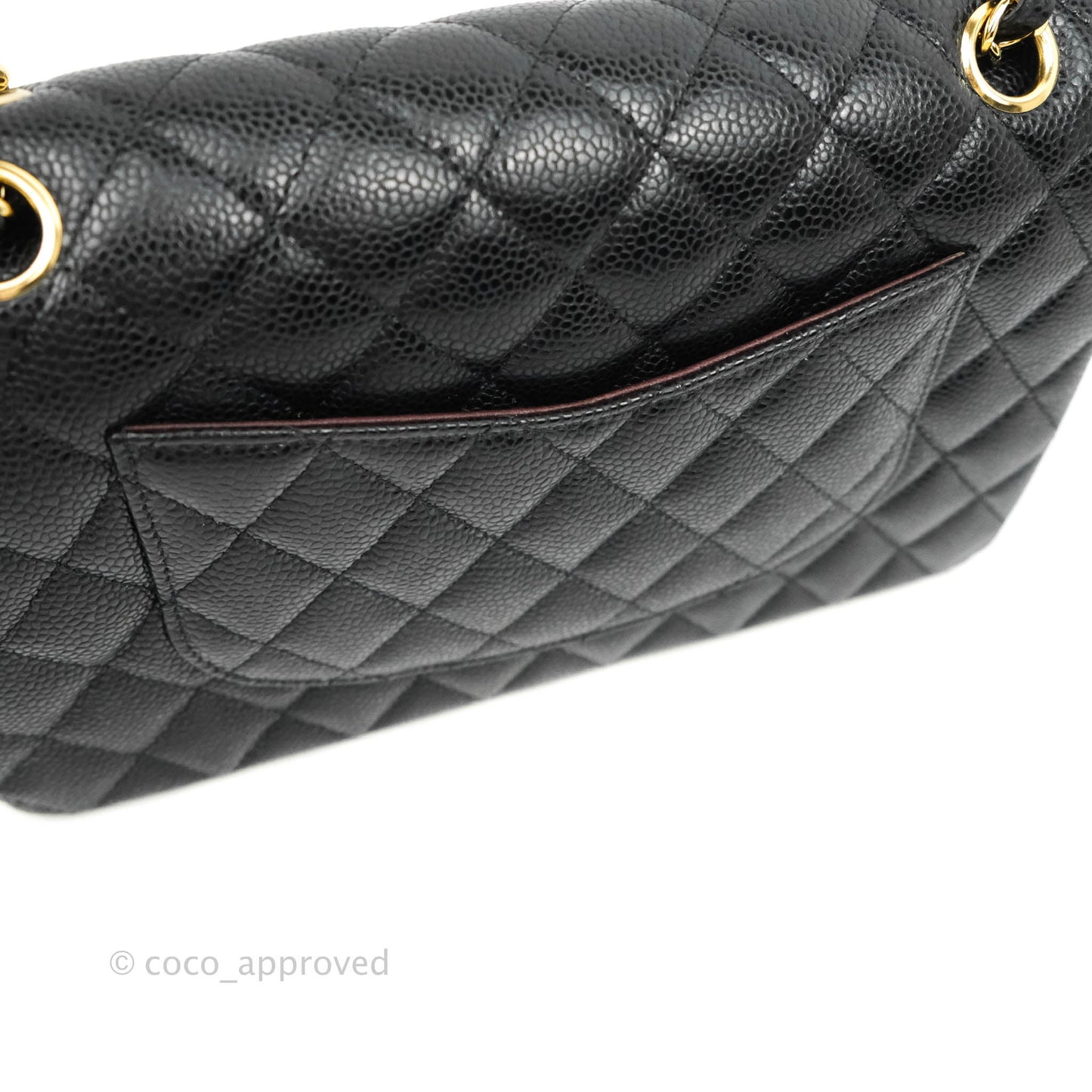 Chanel Classic M/L Medium Double Flap Black Caviar Gold Hardware