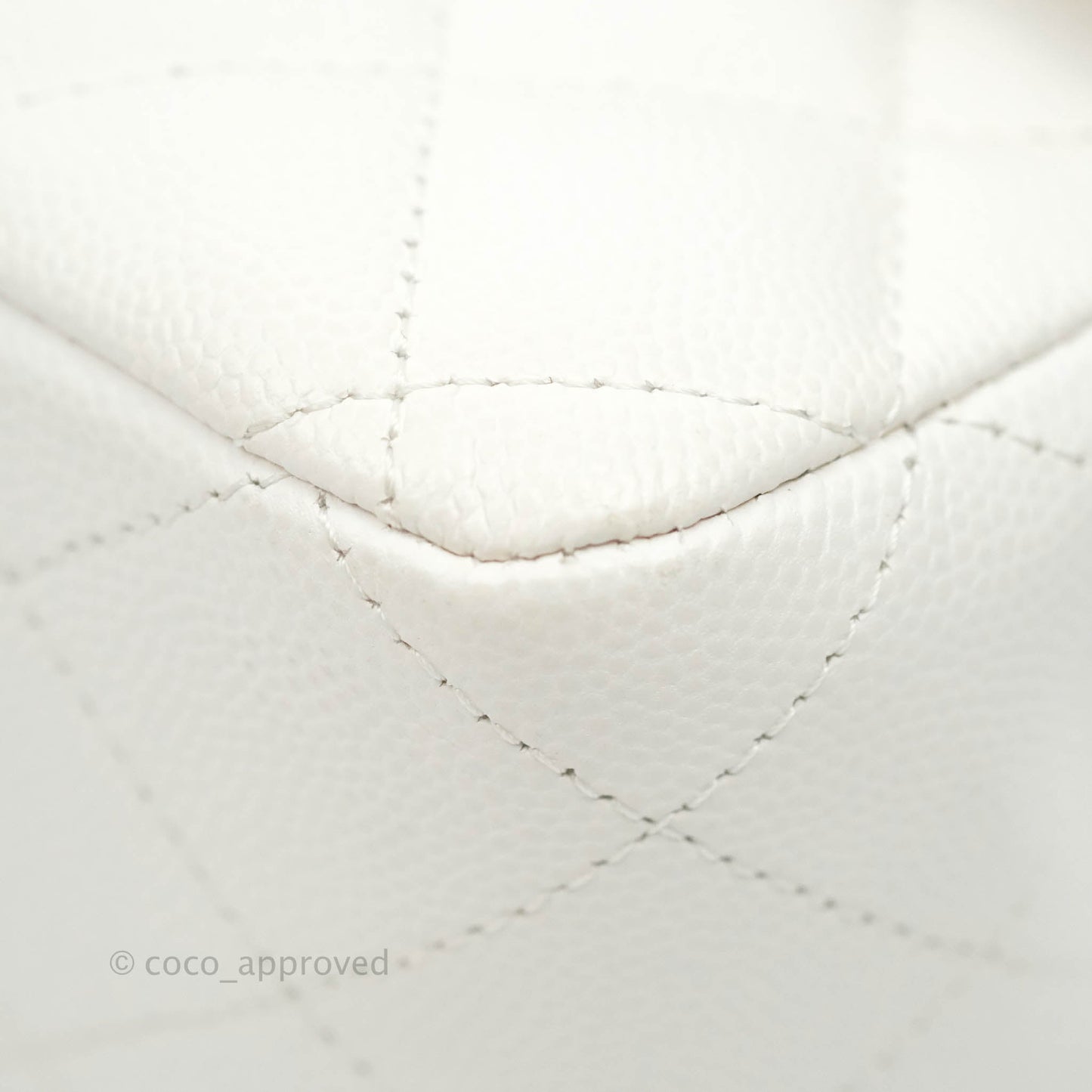 Chanel Quilted M/L Medium Double Flap White Caviar Gold Hardware