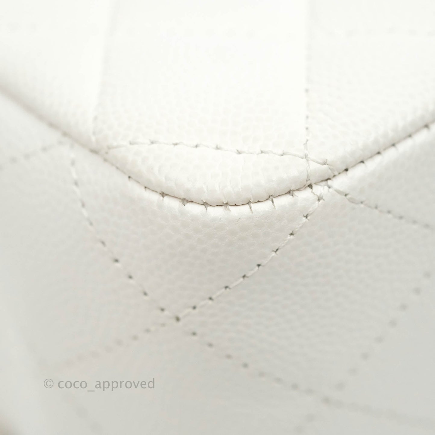 Chanel Quilted M/L Medium Double Flap White Caviar Gold Hardware
