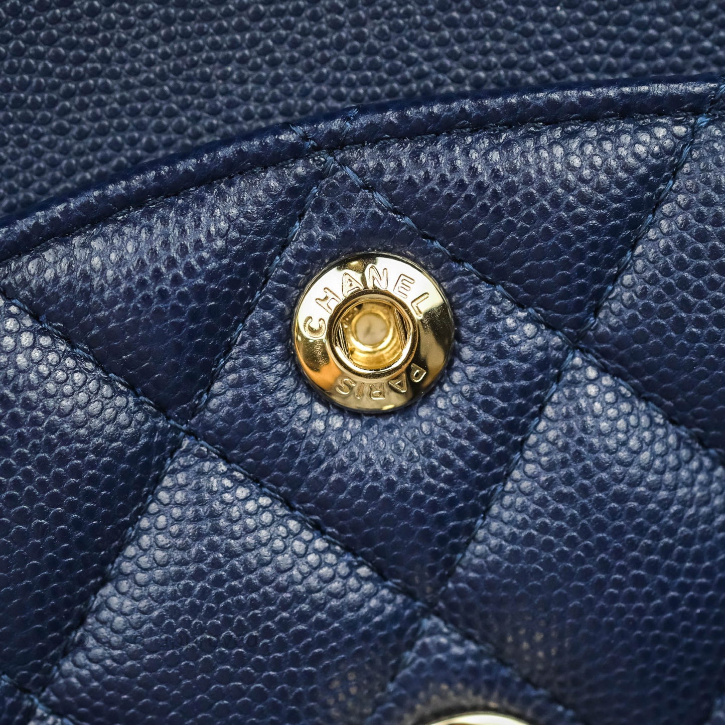 Chanel Classic Small S/M Flap Dark Blue Caviar Gold Hardware 21P