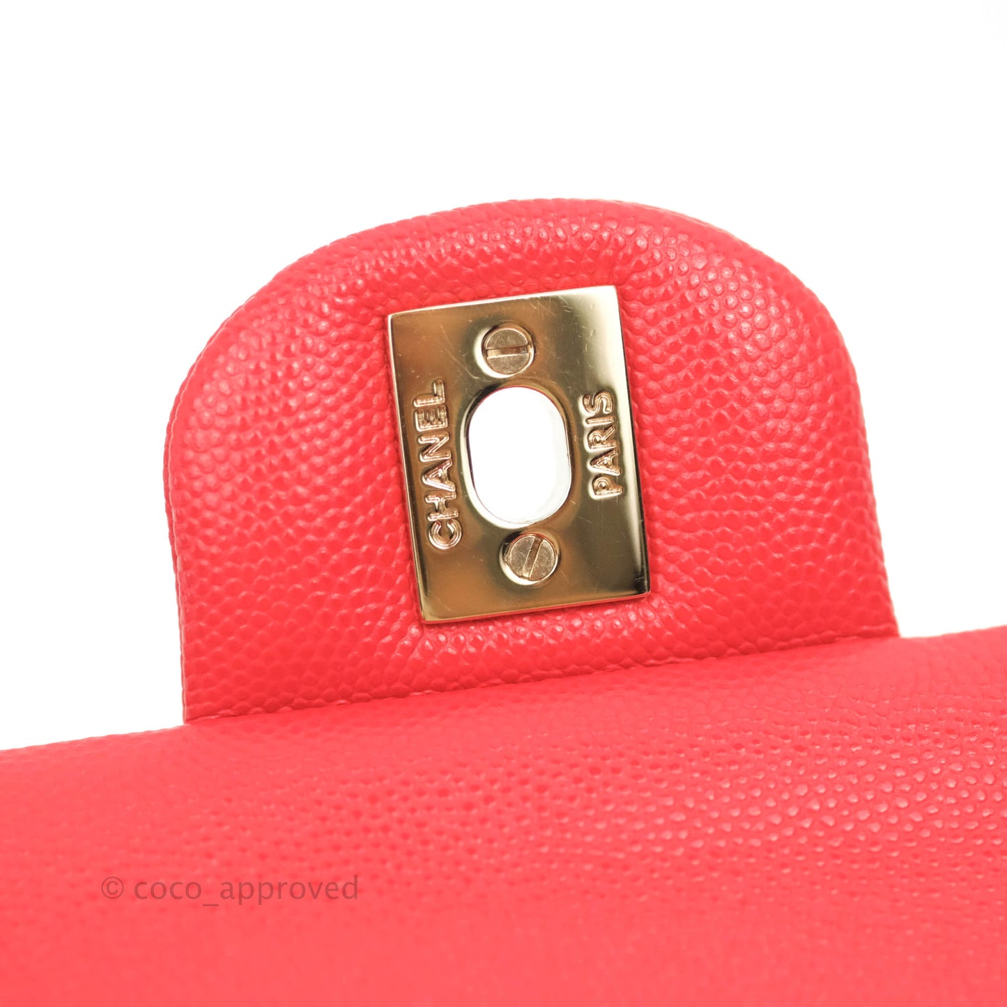Chanel Classic M/L Medium Double Flap Red Caviar Gold Hardware 20C