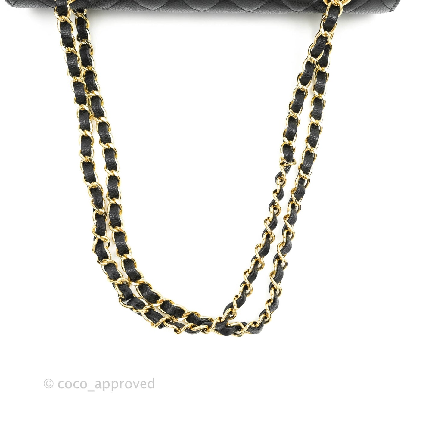 Chanel Classic M/L Medium Double Flap Black Caviar Gold Hardware