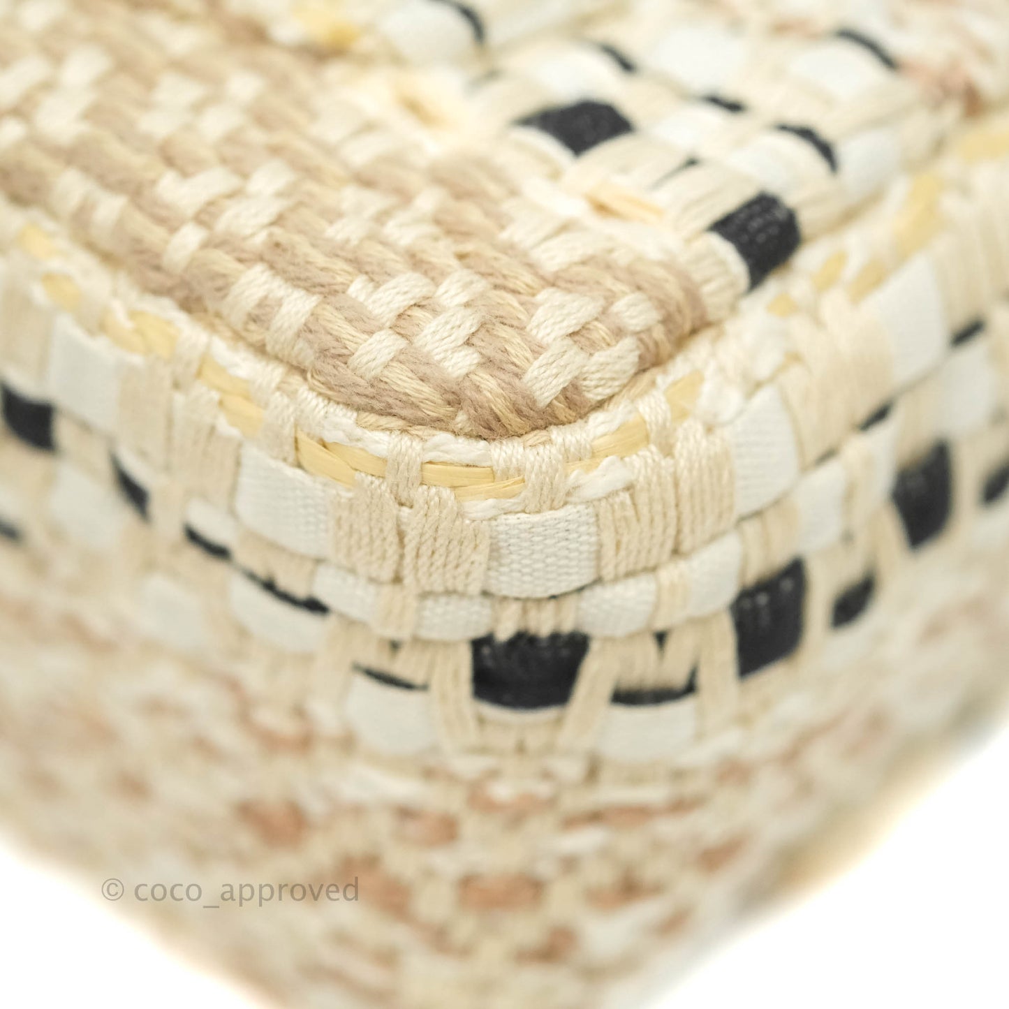 Chanel Mini Rectangular Flap Beige Tweed Chain Braid Aged Gold Hardware 19P