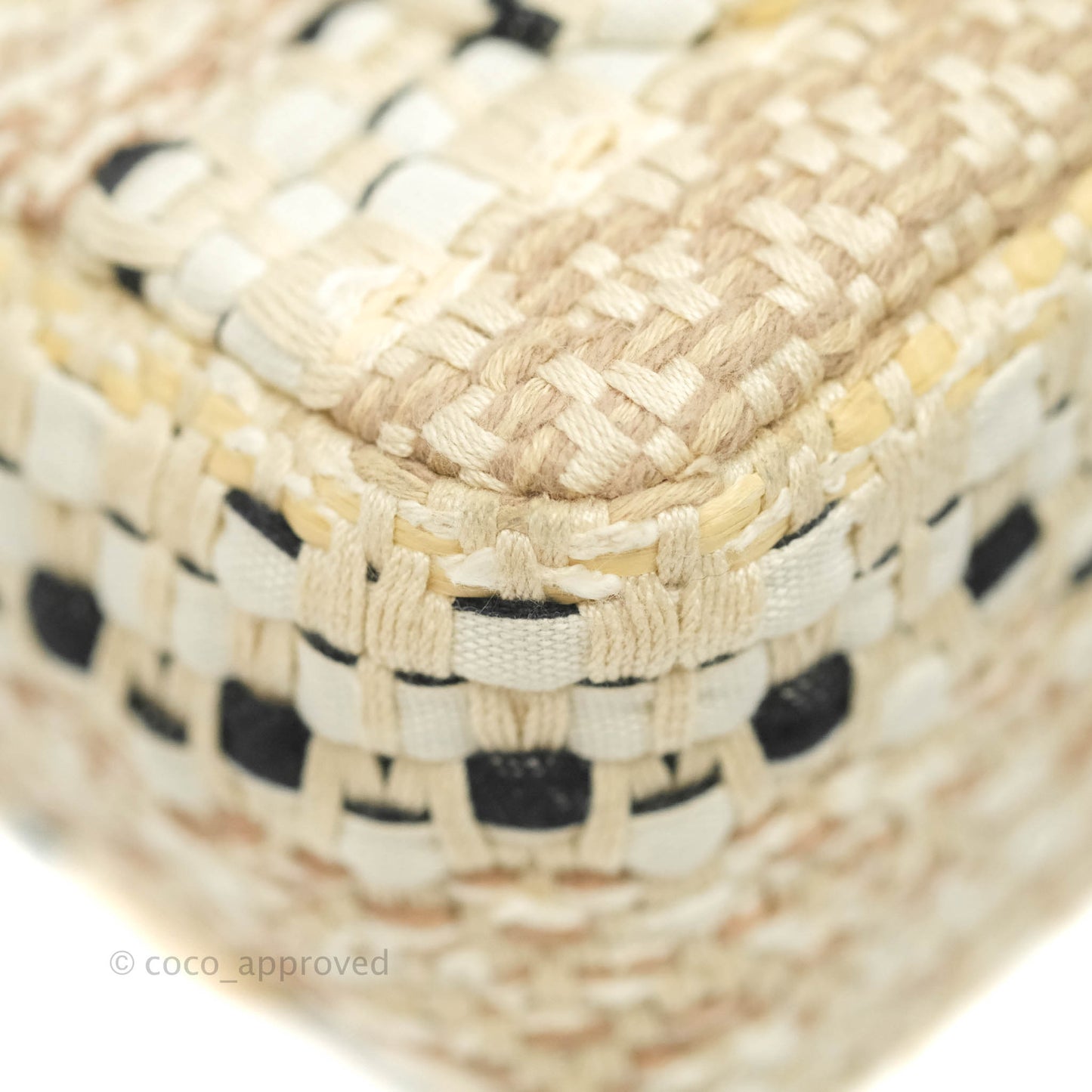 Chanel Mini Rectangular Flap Beige Tweed Chain Braid Aged Gold Hardware 19P