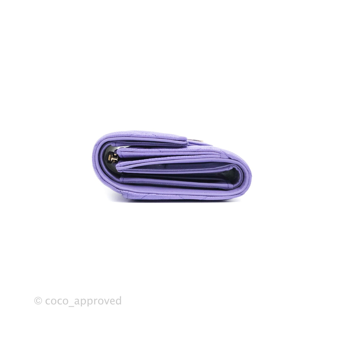 Chanel Classic Flap Wallet Purple Caviar Gold Hardware⁣ 20S
