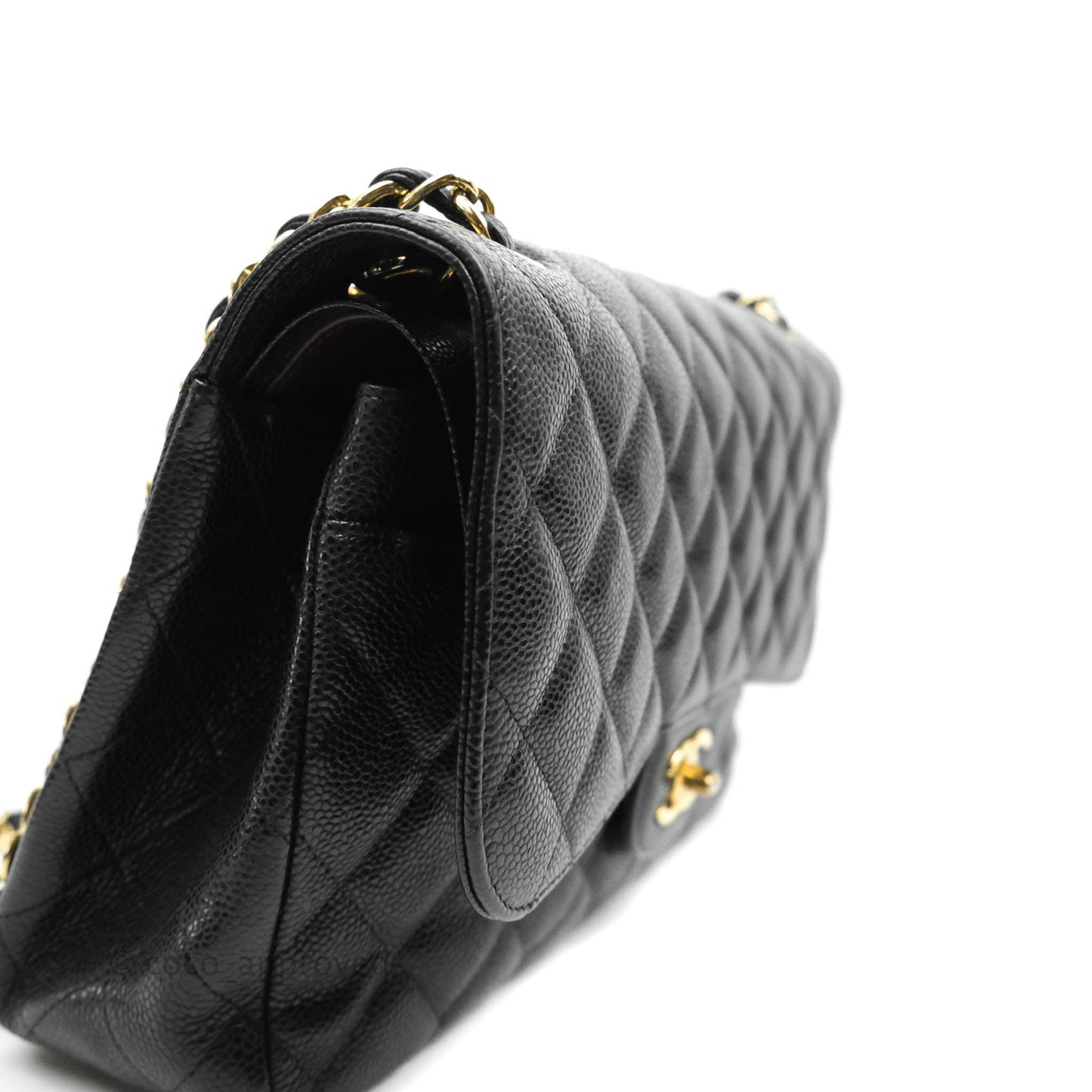 Chanel Jumbo Double Flap Black Caviar Gold Hardware⁣⁣