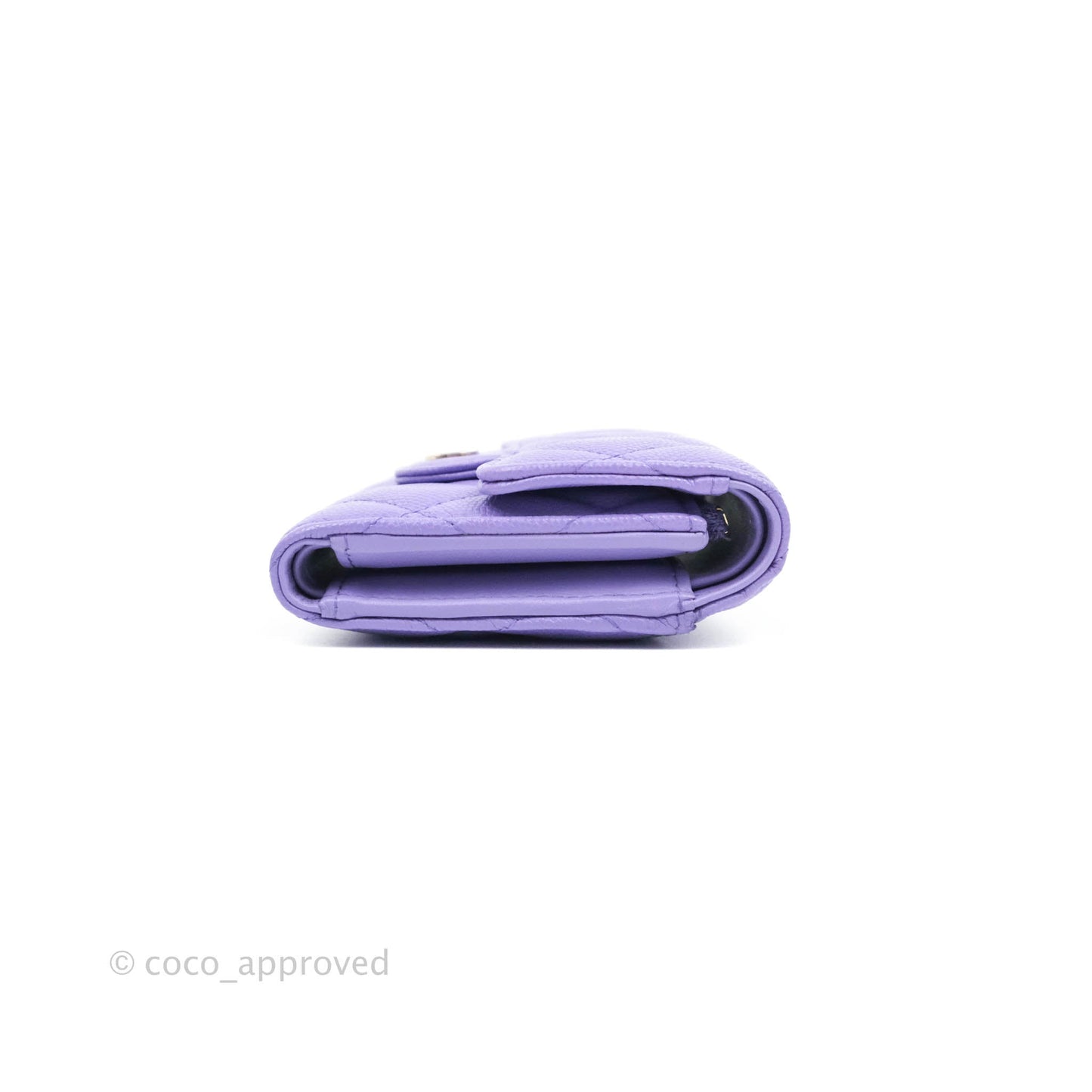Chanel Classic Flap Wallet Purple Caviar Gold Hardware⁣ 20S