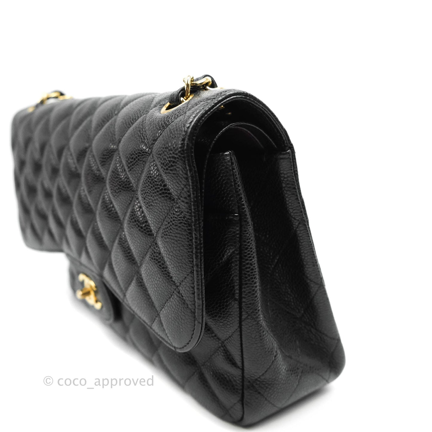 Chanel Jumbo Double Flap Black Caviar Gold Hardware⁣⁣