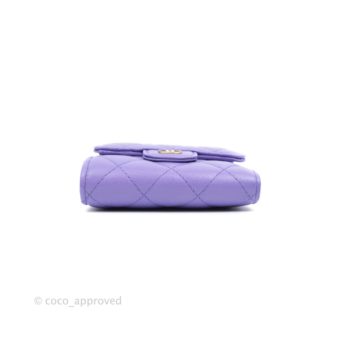 Chanel Classic Flap Wallet Purple Caviar Gold Hardware⁣ 20S