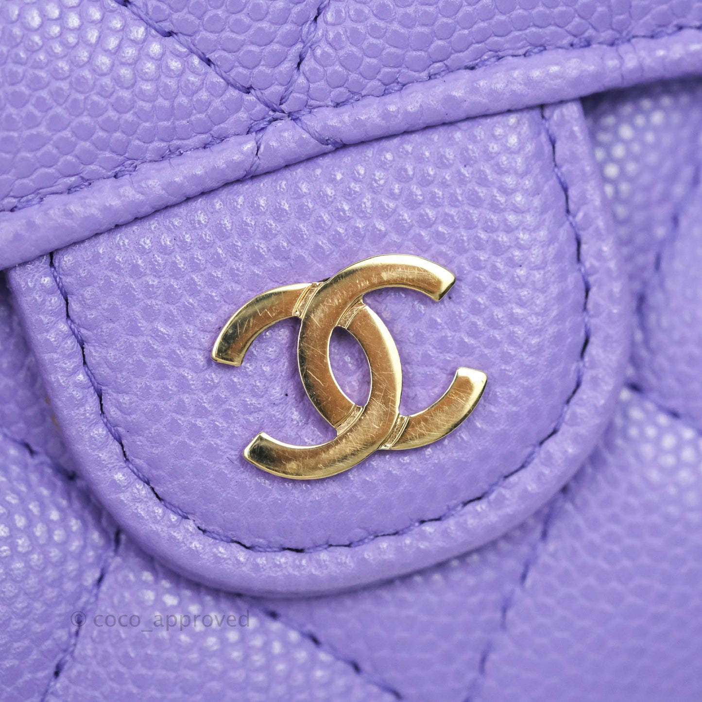 Chanel Classic Flap Wallet Purple Caviar Gold Hardware⁣ 20S