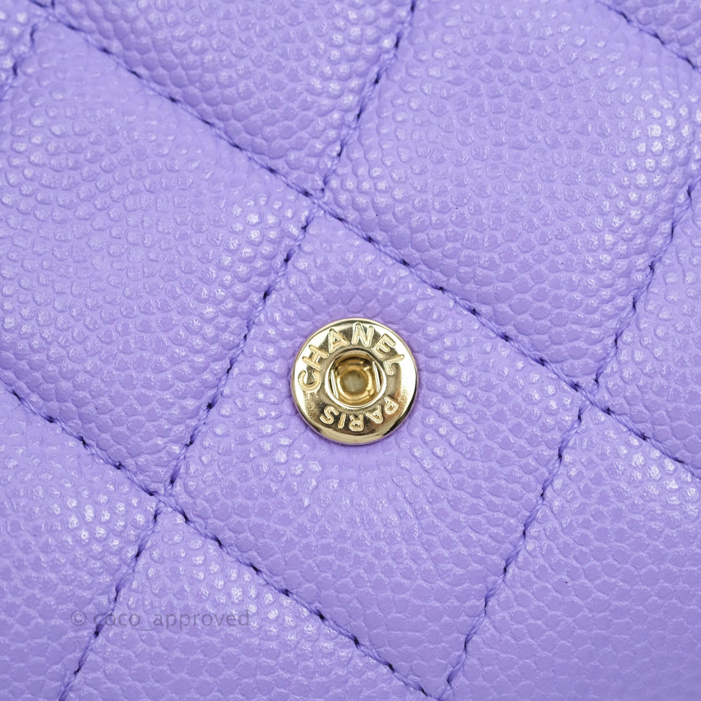 Chanel Classic Flap Wallet Purple Caviar Gold Hardware⁣ 20S