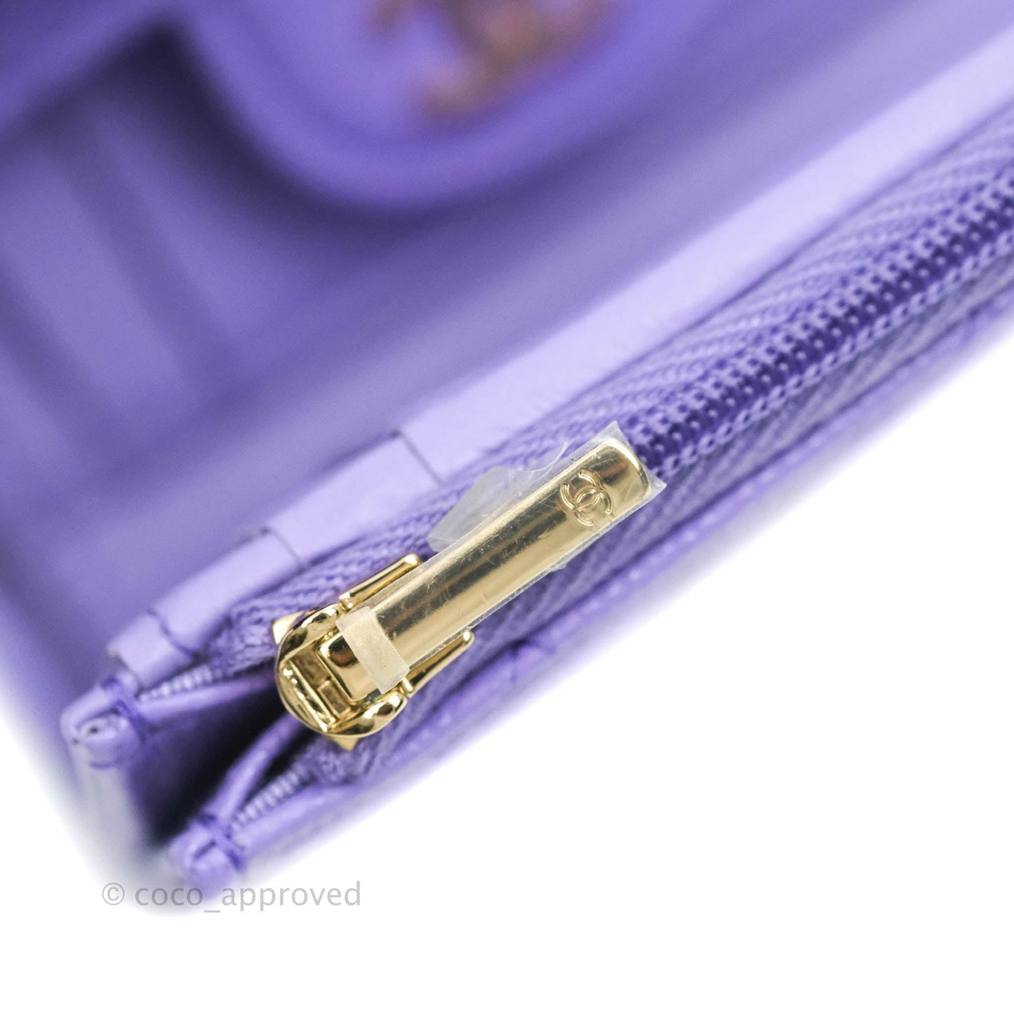 Chanel Classic Flap Wallet Purple Caviar Gold Hardware⁣ 20S