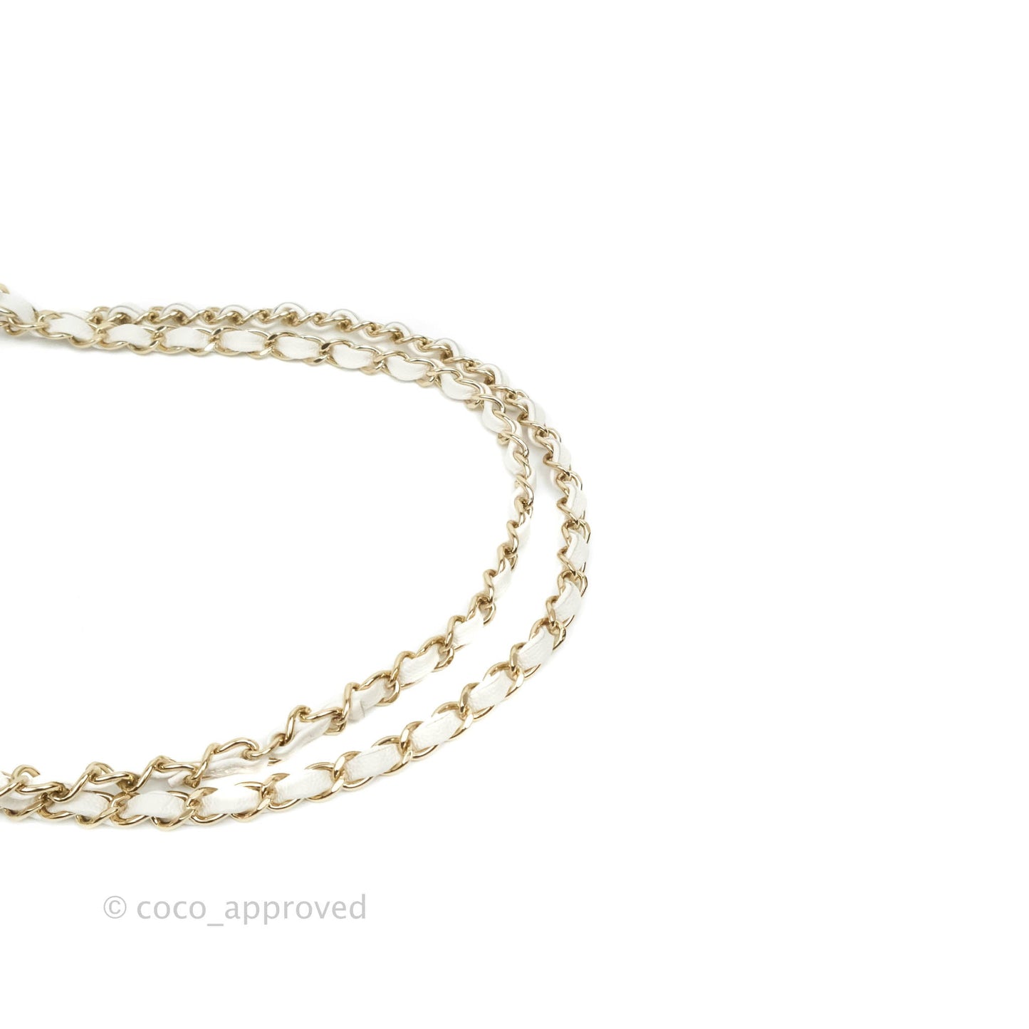 Chanel Quilted M/L Medium Double Flap White Caviar Gold Hardware