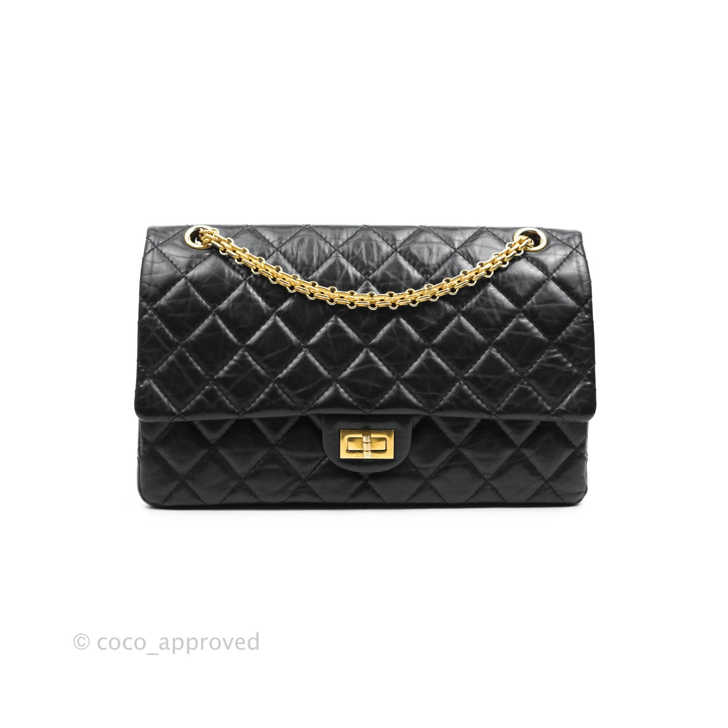 Chanel Reissue 226 Quilted Aged Calfskin Black Aged Gold Hardware