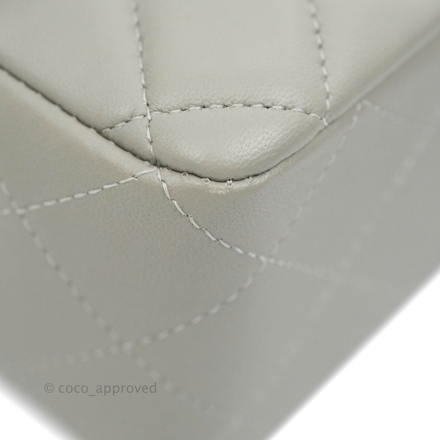Chanel Quilted Mini Rectangular Grey Lambskin Silver Hardware 19B