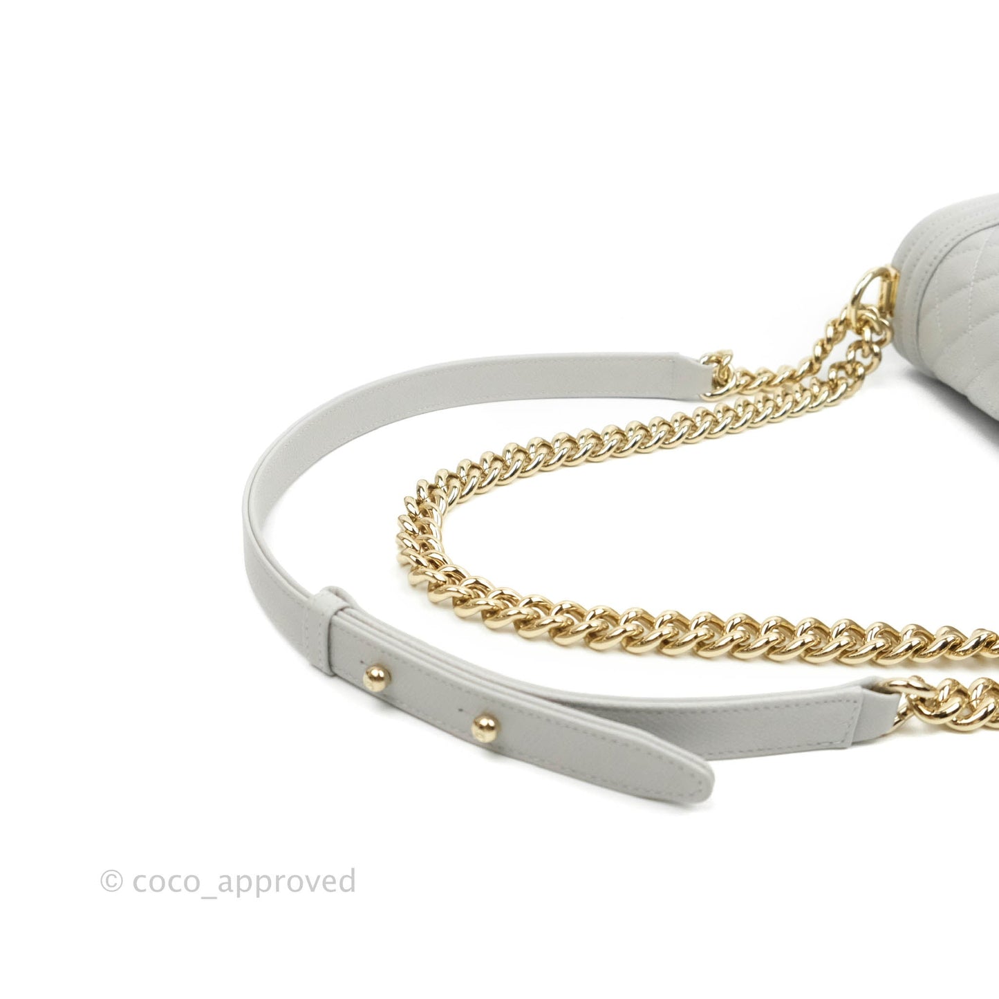 Chanel Old Medium Quilted Boy Bag Grey Caviar Gold Hardware