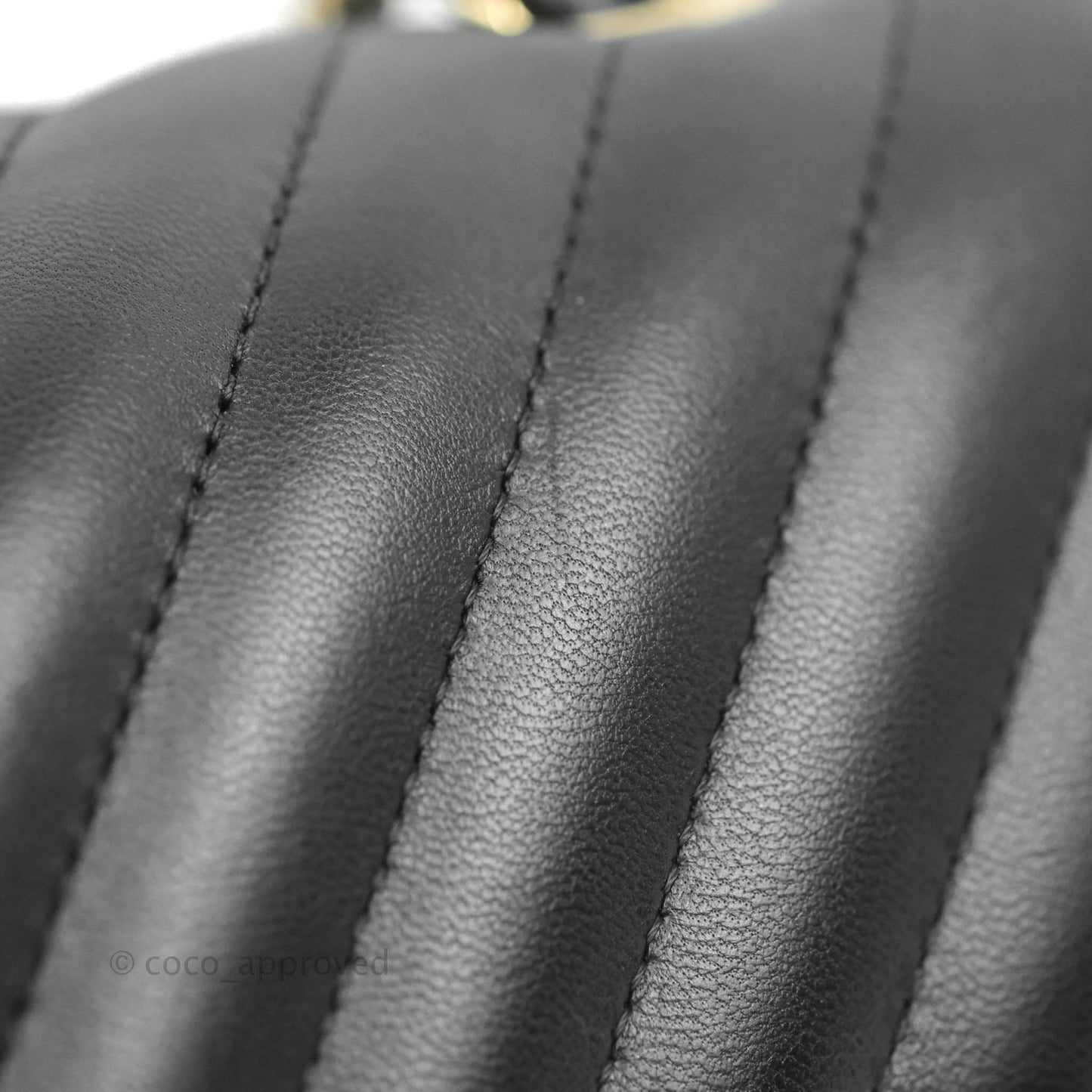 Chanel Chevron Mini Rectangular Flap Black Lambskin Gold Hardware