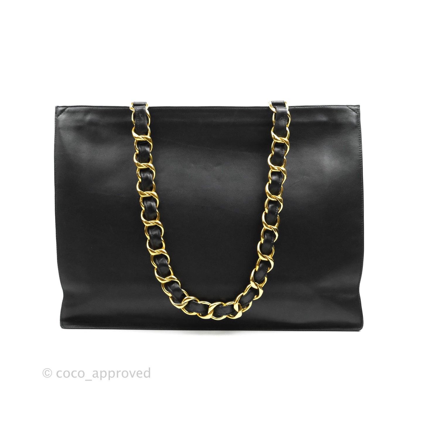 Chanel Vintage CC Chunky Chain Calfskin XL Tote 24K Gold Hardware