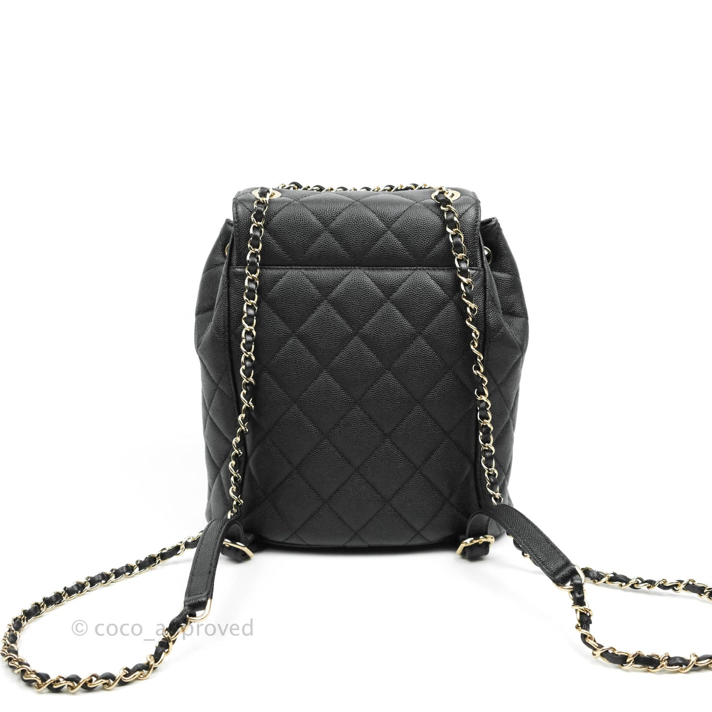 Chanel Quilted Black Caviar Backpack Bag Gold Hardware