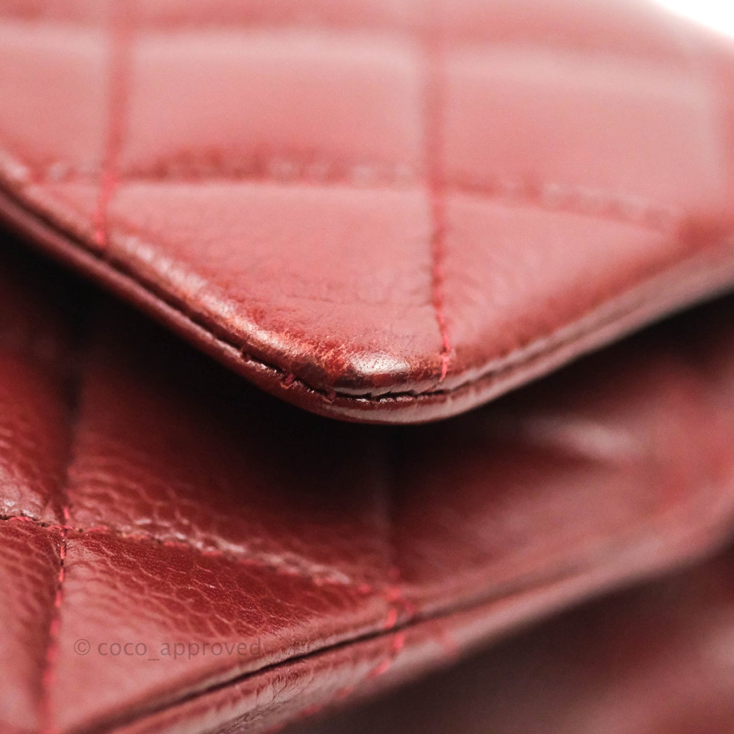 Chanel Classic M/L Medium Double Flap Red Caviar Silver Hardware
