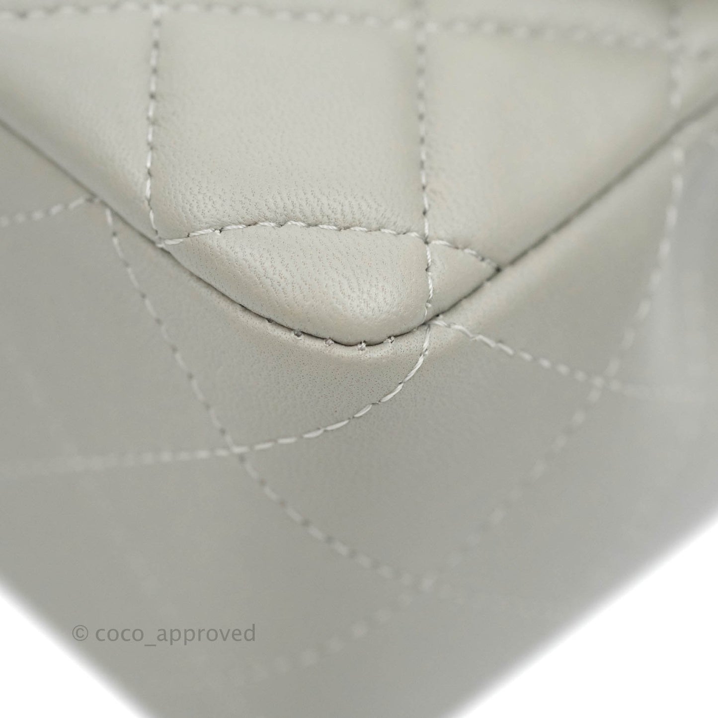 Chanel Quilted Mini Rectangular Grey Lambskin Silver Hardware 19B