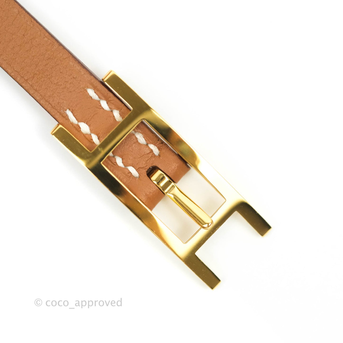 Hermès Behapi Double Tour Bracelet in Gold/Orange Swift Gold Hardware